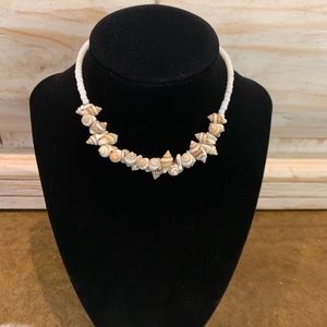 Handmade Stretchable Shell and Pearl Choker